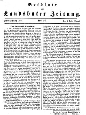 Landshuter Zeitung Montag 5. April 1858