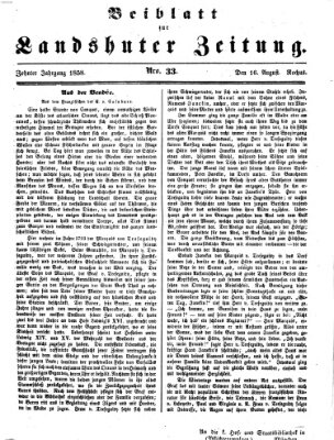 Landshuter Zeitung Montag 16. August 1858