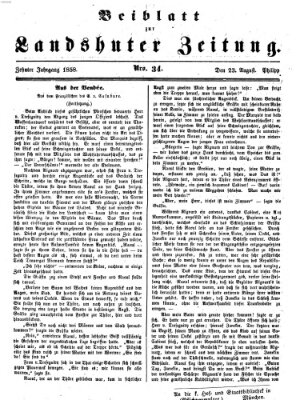 Landshuter Zeitung Montag 23. August 1858