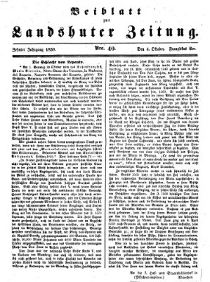 Landshuter Zeitung Montag 4. Oktober 1858