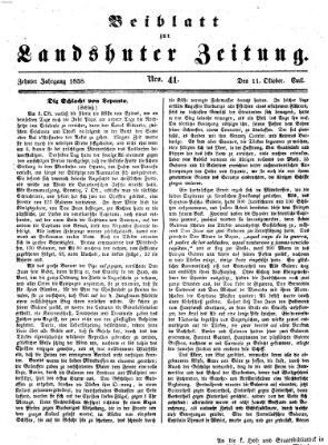 Landshuter Zeitung Montag 11. Oktober 1858