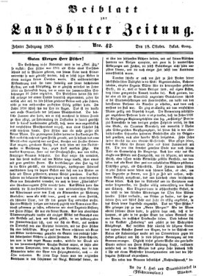 Landshuter Zeitung Montag 18. Oktober 1858