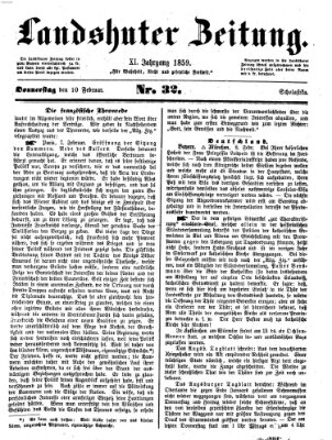 Landshuter Zeitung Donnerstag 10. Februar 1859