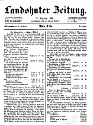 Landshuter Zeitung Mittwoch 23. Februar 1859