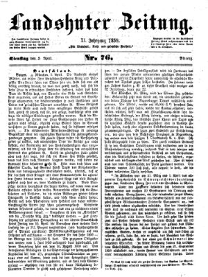 Landshuter Zeitung Dienstag 5. April 1859