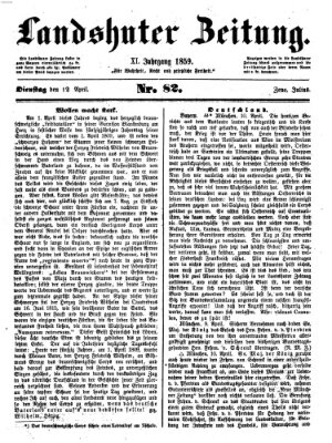 Landshuter Zeitung Dienstag 12. April 1859