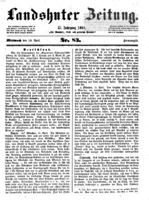 Landshuter Zeitung Mittwoch 13. April 1859