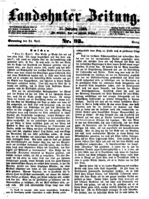 Landshuter Zeitung Sonntag 24. April 1859