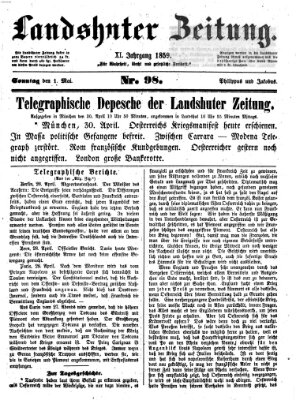 Landshuter Zeitung Sonntag 1. Mai 1859