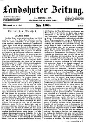 Landshuter Zeitung Mittwoch 4. Mai 1859