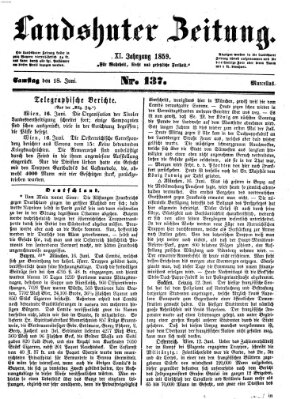 Landshuter Zeitung Samstag 18. Juni 1859