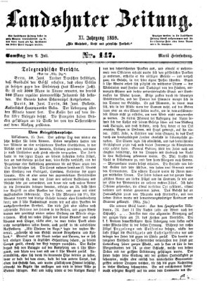 Landshuter Zeitung Samstag 2. Juli 1859