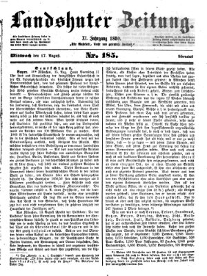 Landshuter Zeitung Mittwoch 17. August 1859