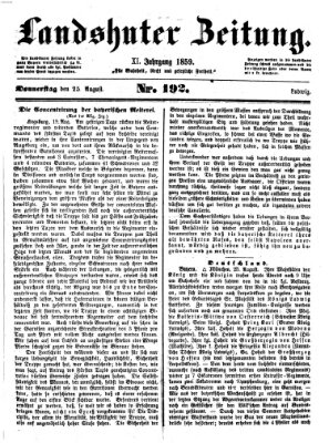 Landshuter Zeitung Donnerstag 25. August 1859