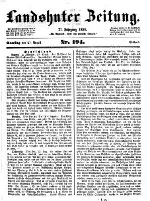 Landshuter Zeitung Samstag 27. August 1859