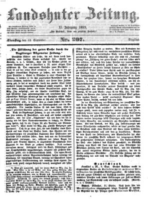 Landshuter Zeitung Dienstag 13. September 1859