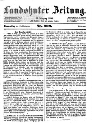 Landshuter Zeitung Donnerstag 15. September 1859