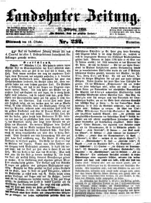 Landshuter Zeitung Mittwoch 12. Oktober 1859