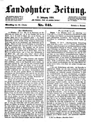 Landshuter Zeitung Samstag 22. Oktober 1859