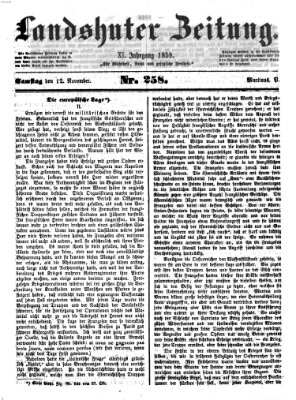 Landshuter Zeitung Samstag 12. November 1859