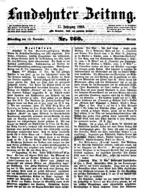 Landshuter Zeitung Dienstag 15. November 1859