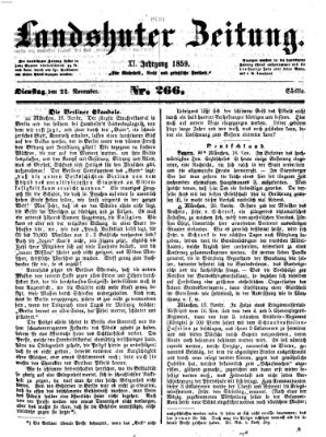 Landshuter Zeitung Dienstag 22. November 1859