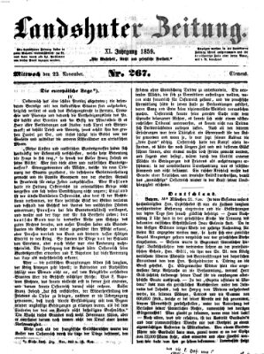 Landshuter Zeitung Mittwoch 23. November 1859