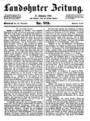 Landshuter Zeitung Mittwoch 30. November 1859