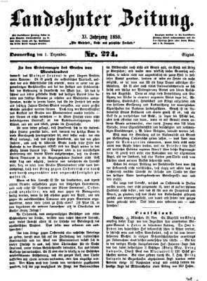 Landshuter Zeitung Donnerstag 1. Dezember 1859