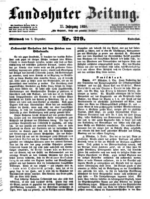 Landshuter Zeitung Mittwoch 7. Dezember 1859