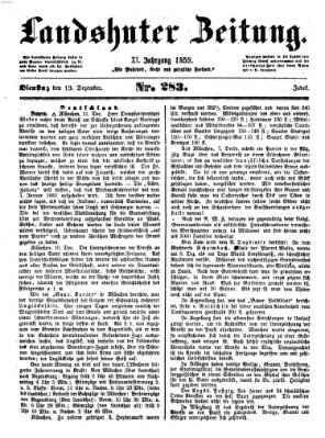 Landshuter Zeitung Dienstag 13. Dezember 1859