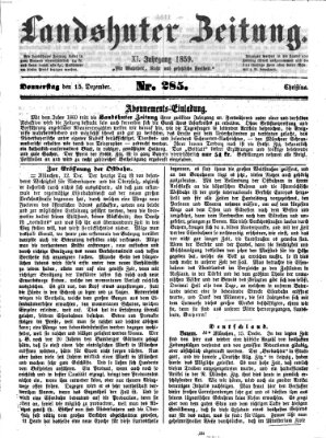 Landshuter Zeitung Donnerstag 15. Dezember 1859