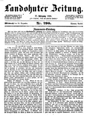 Landshuter Zeitung Mittwoch 21. Dezember 1859