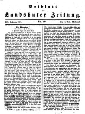 Landshuter Zeitung Monday 18. April 1859
