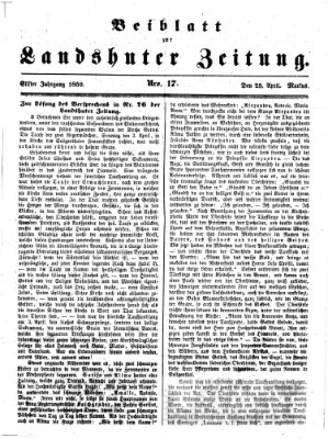 Landshuter Zeitung Montag 25. April 1859