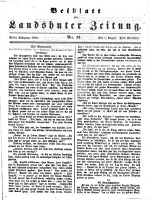 Landshuter Zeitung Montag 1. August 1859