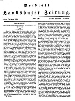 Landshuter Zeitung Montag 26. September 1859