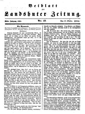 Landshuter Zeitung Montag 17. Oktober 1859