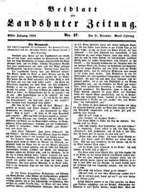 Landshuter Zeitung Montag 21. November 1859