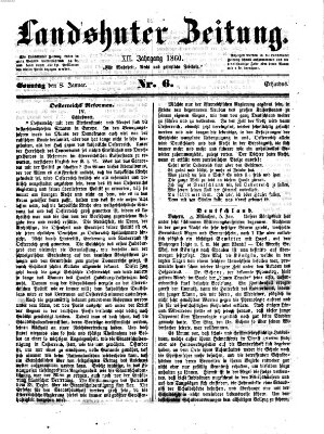 Landshuter Zeitung Sonntag 8. Januar 1860