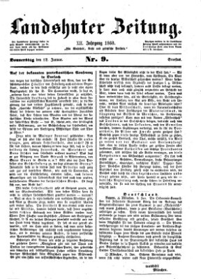 Landshuter Zeitung Donnerstag 12. Januar 1860