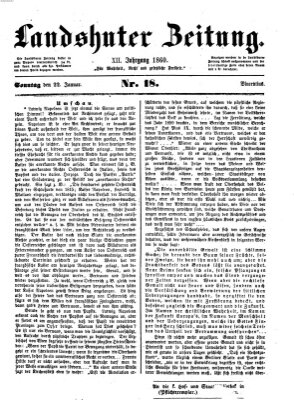 Landshuter Zeitung Sonntag 22. Januar 1860