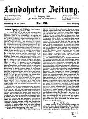 Landshuter Zeitung Mittwoch 25. Januar 1860