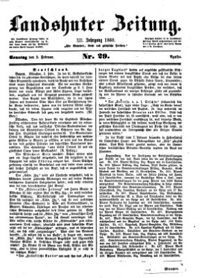 Landshuter Zeitung Sonntag 5. Februar 1860