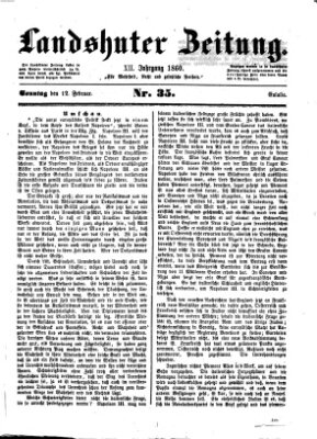 Landshuter Zeitung Sonntag 12. Februar 1860