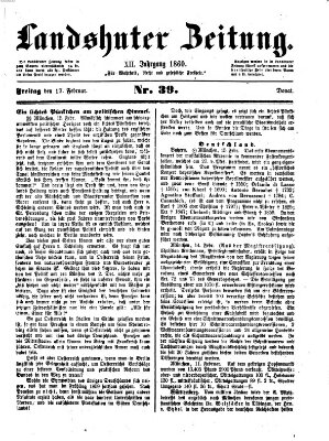 Landshuter Zeitung Freitag 17. Februar 1860