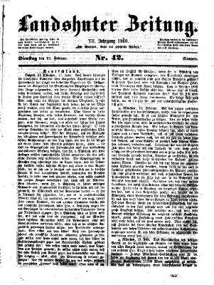 Landshuter Zeitung Dienstag 21. Februar 1860