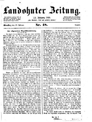 Landshuter Zeitung Dienstag 28. Februar 1860