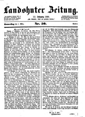 Landshuter Zeitung Donnerstag 1. März 1860