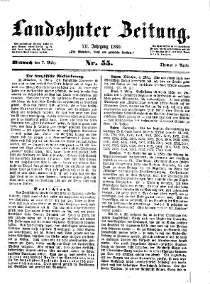 Landshuter Zeitung Mittwoch 7. März 1860